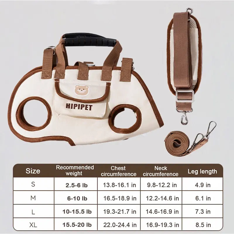 [Hipipet] Dog Backpack Leash Outdoor Portable Breathable – Multi-Function Hands-Free Carrier, Side-Crossbody & Towing Air Mesh Design for Pets, Cozyvibes