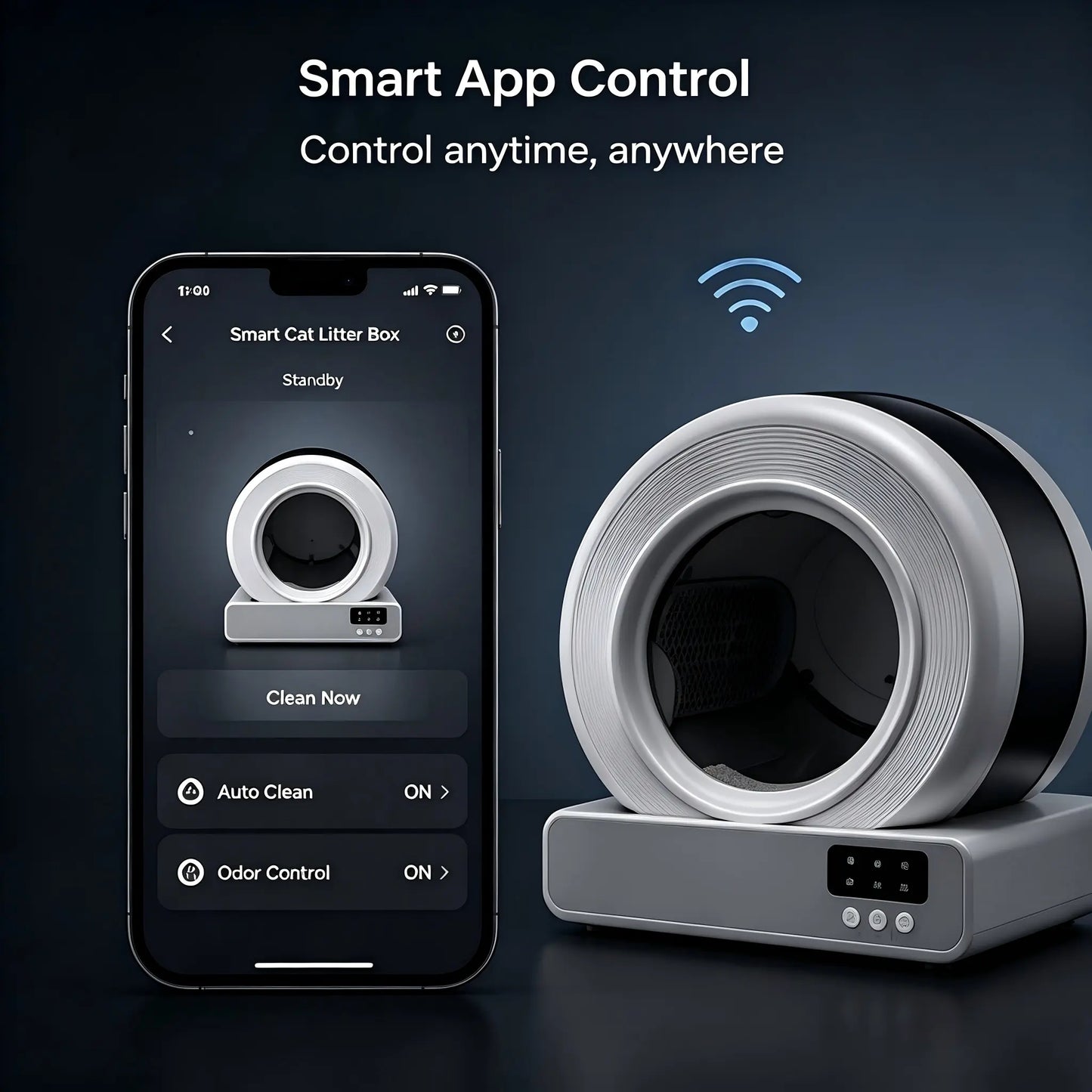 【Independence Day 】Pawtech Smart Low-Noise Auto-Cleaning Cat Litter Box (60L) - 2.4G Wifi App-Controlled, Equipped with Smart Sensors, Safety Protection, Easy Maintenance #Catlitterbox#Smartlitterbox#Petessentials#Catlovers