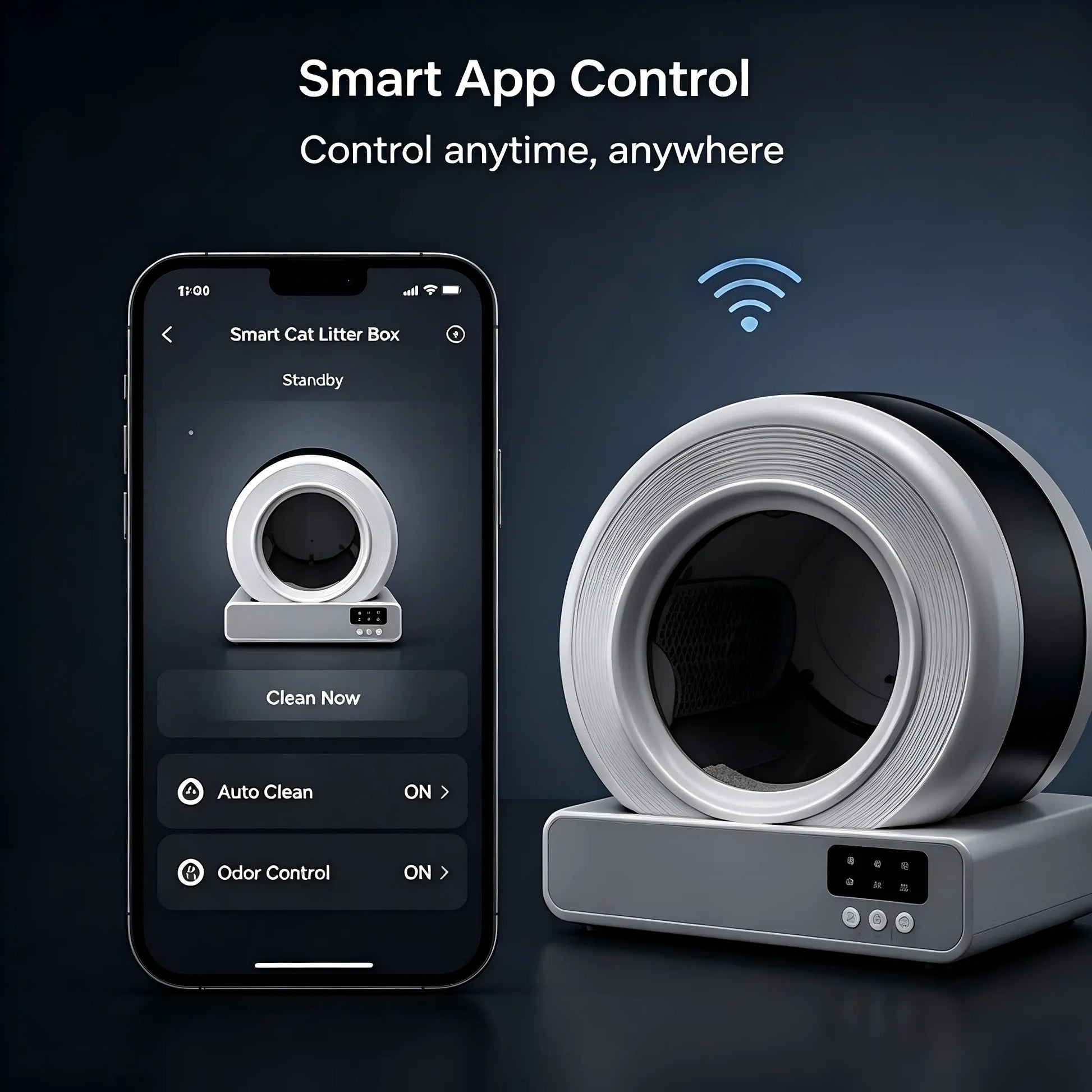 【Independence Day 】Pawtech Smart Low-Noise Auto-Cleaning Cat Litter Box (60L) - 2.4G Wifi App-Controlled, Equipped with Smart Sensors, Safety Protection, Easy Maintenance #Catlitterbox#Smartlitterbox#Petessentials#Catlovers