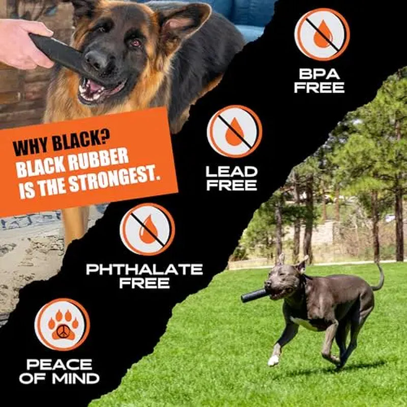 Monster K9 Chew Stick | Toughest Chewers. Lifetime Guaranteed. | Made in USA. VULCRON Natural Rubber | Durable, Heavy Duty Dog Chew Toy for Aggressive Chewers | Medium & Large Breeds, 9” X 2”